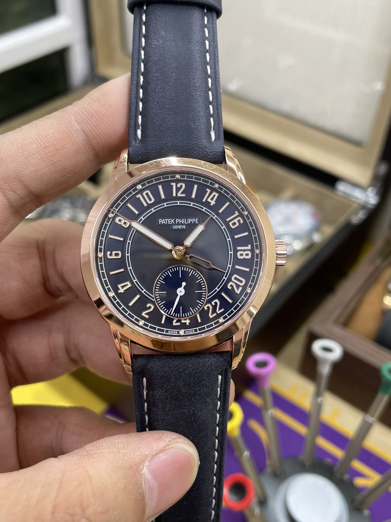 Patek Philippe Complications Rose Gold Blue 5224R 001 42mm Replica
