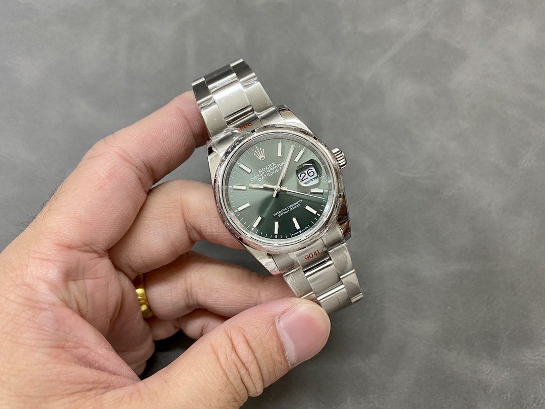 Rolex Datejust 126200 Green Index Dial Stainless steel 36MM Unisex Replica Watch