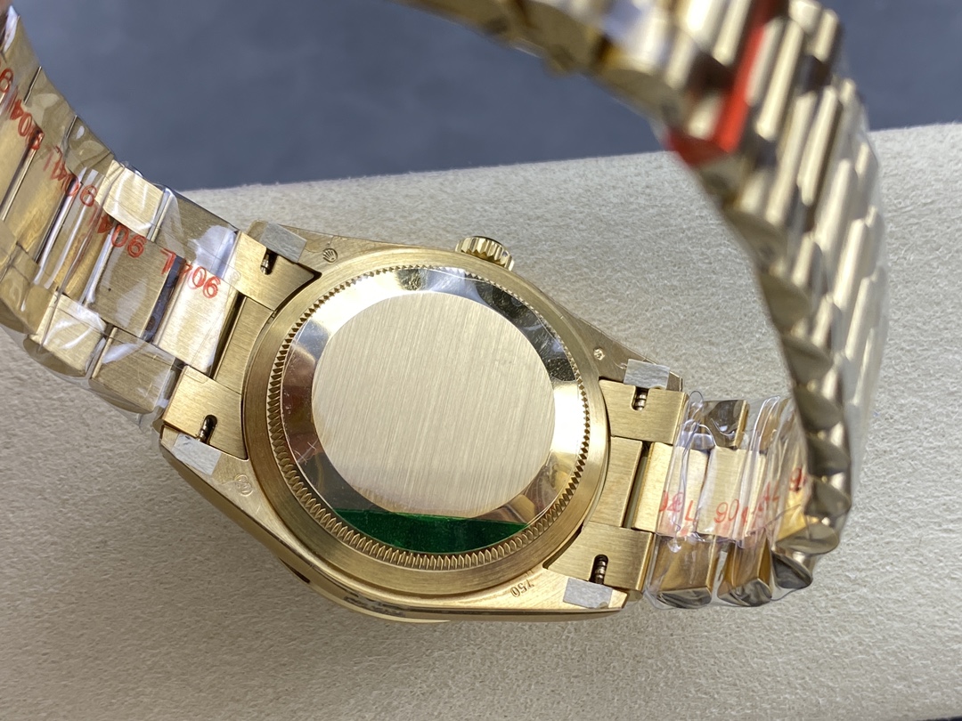 Rolex Day-Date 128348RBR Champagne Index Dial Yellow Gold 36MM Unisex Replica Watch