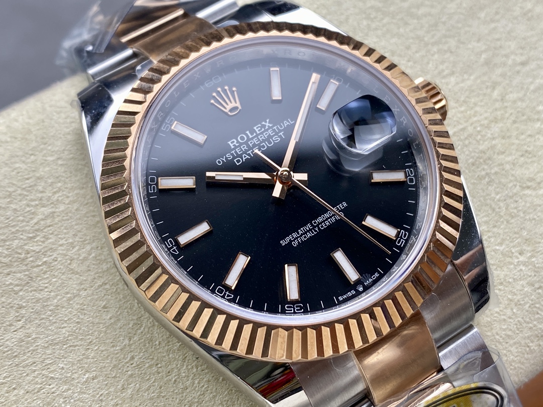 Rolex Datejust 41 Black Dial Fluted Bezel 126333 0013 Men's Watch