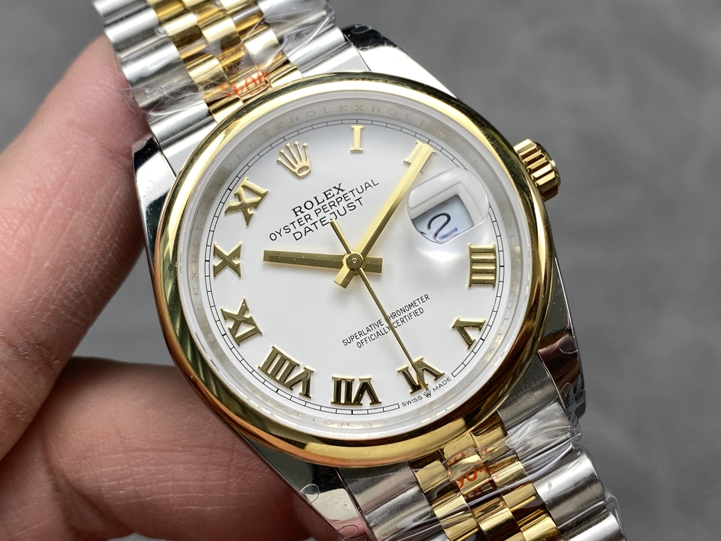 Rolex Datejust 31 Stainless Steel and Yellow Gold White Roman Dial M278243 0002 Women's Watch