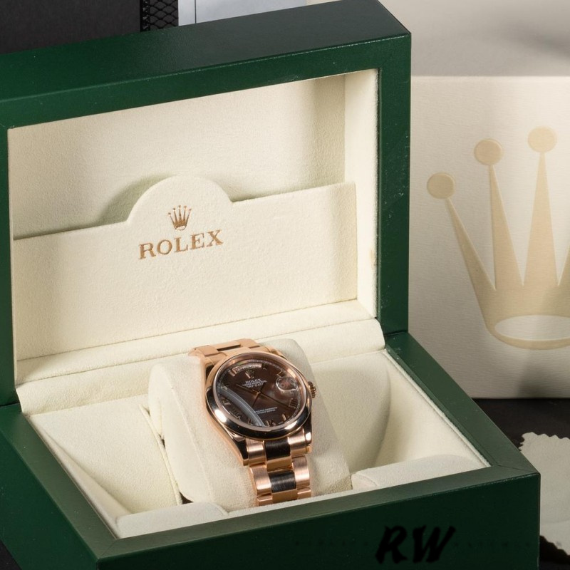 Rolex Day-Date 118205 MOP Roman numeral Dial 36mm Unisex Replica Watch