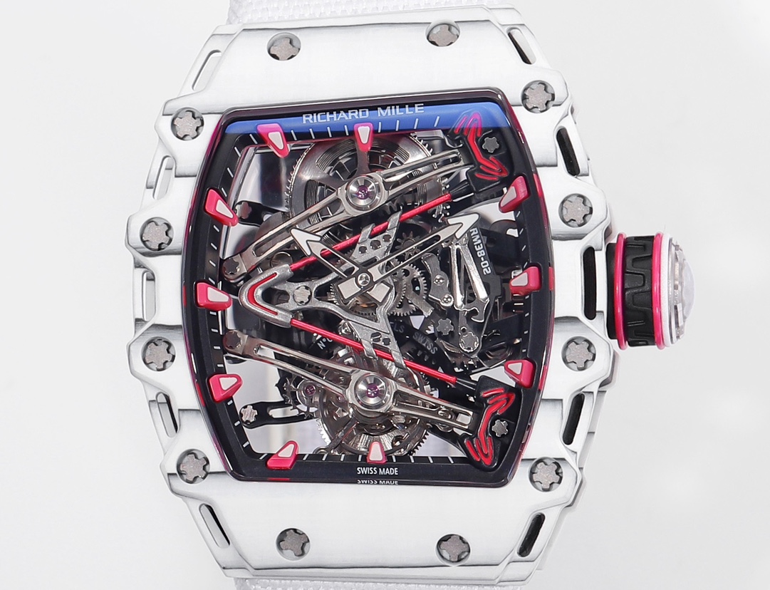 Richard Mille RM 38 02 Bubba Watson Tourbillon White Case Rubber & Fabric Strap
