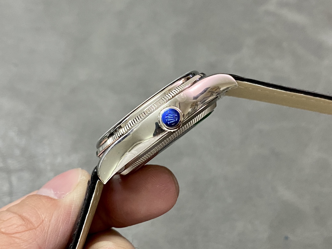 Rolex Cellini Dual Time 50529 Black Dial White Gold 39mm Mens Replica Watch