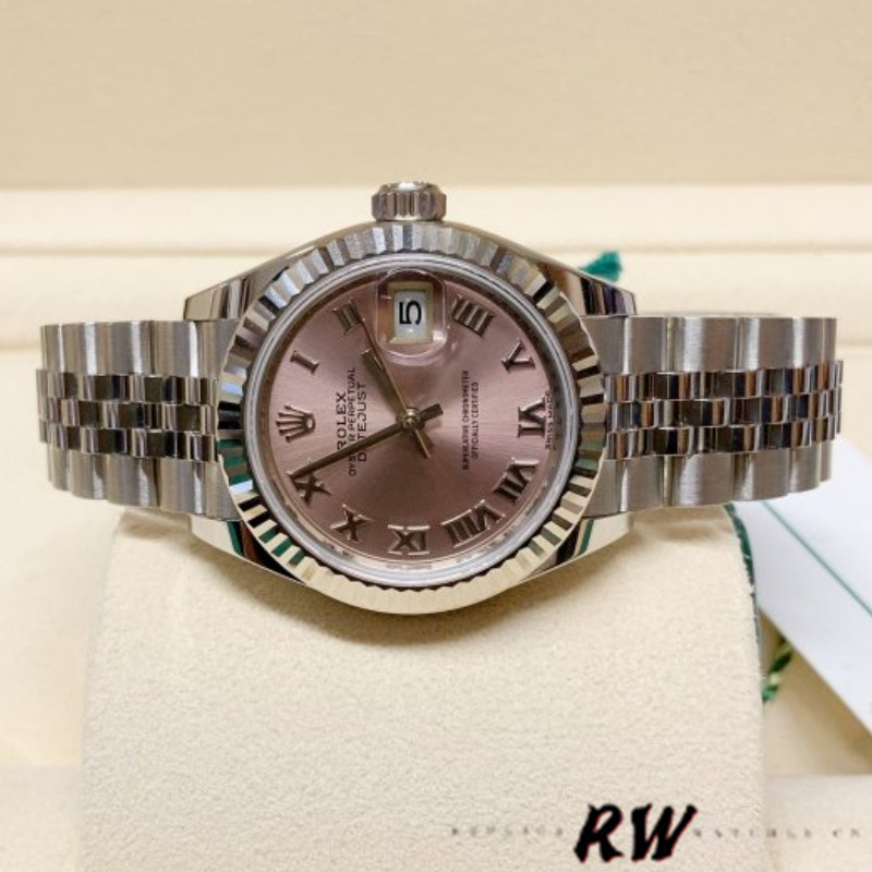 Rolex Datejust 279174 Stainless Steel Pink Roman Dial 28mm Lady Replica Watch