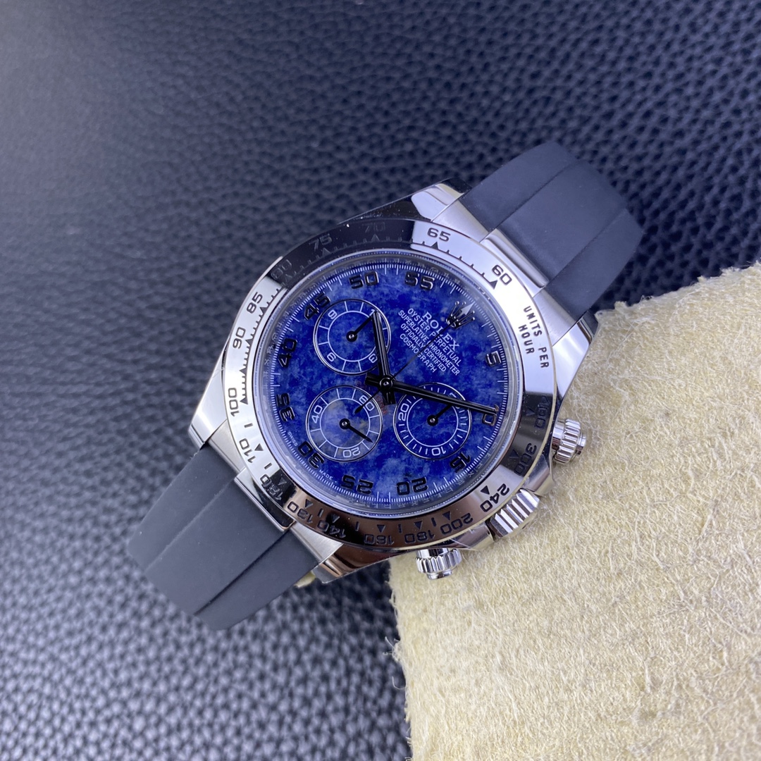 Rolex Daytona 116519 Sodalite Arabic Dial Blue Alligator Leather 40mm Mens Replica Watch