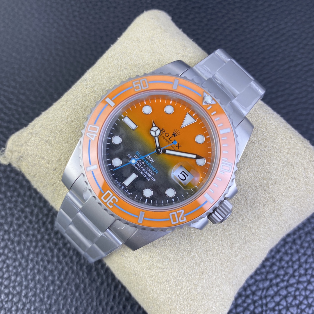 Rolex Submariner DIW Persimmon Orange Black Dial Ceramic Orange Bezel