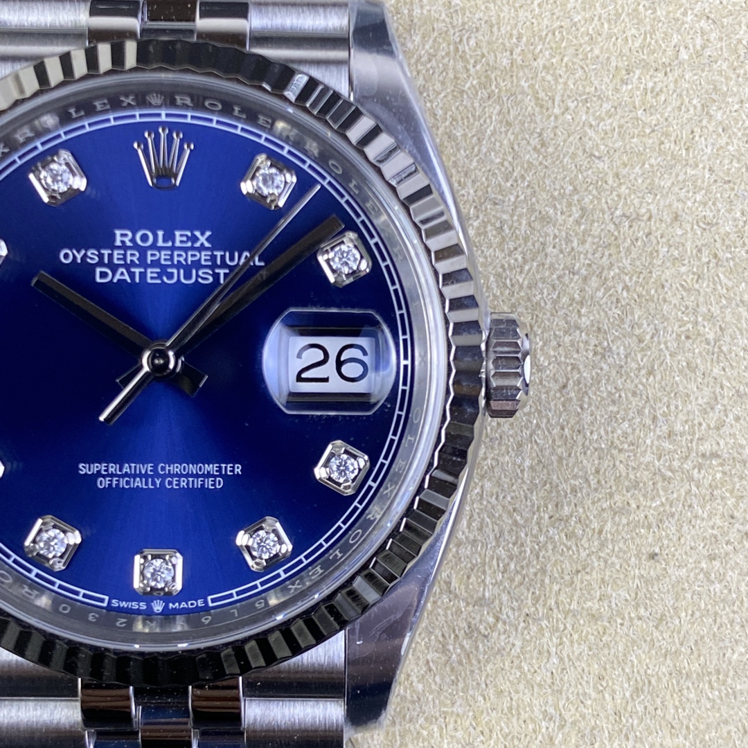 Rolex Datejust 126234 Blue Diamond Dial 36MM Unisex Replica Watch