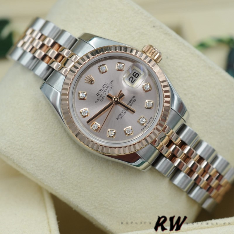 Rolex Datejust 179171 Pink Diamond Dial Fluted Bezel 26MM Lady Replica Watch