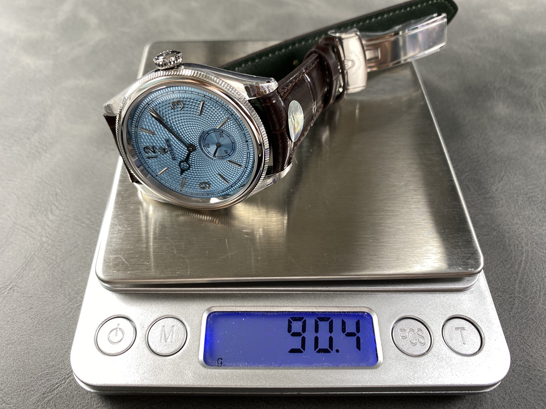 Rolex 1908 52506 0002 Ice Blue Dial Brown Leather Strap 39 mm Replica Watch