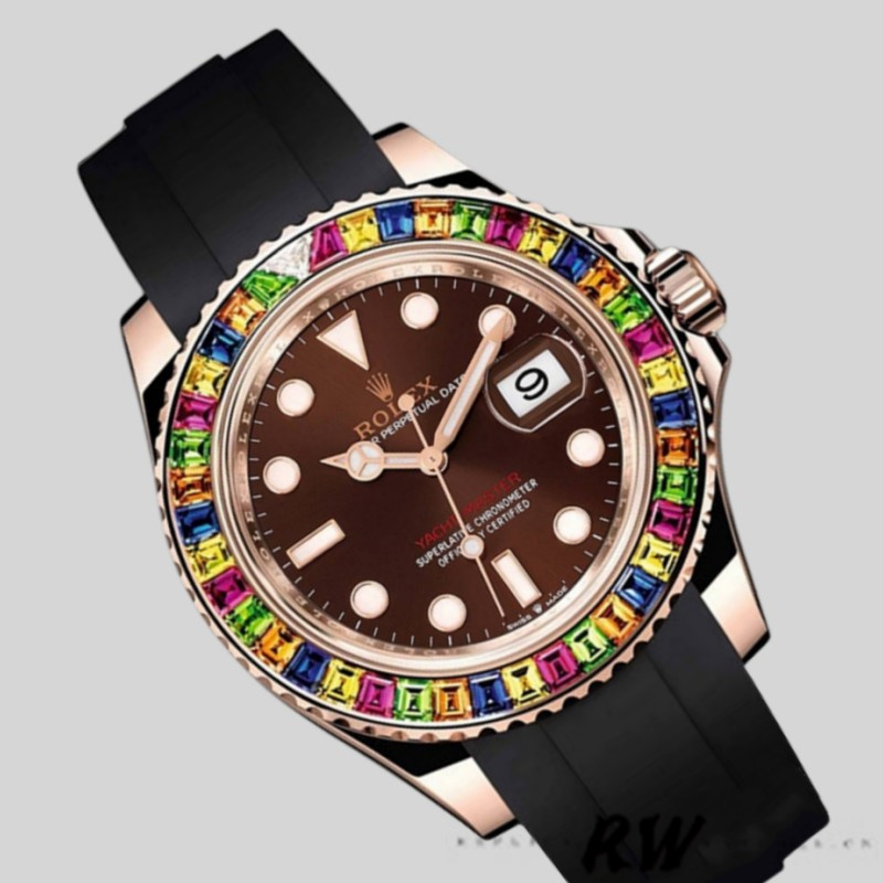 Rolex Yacht-Master 116695 Black Rubber Strap Brown Dial 40MM Mens Replica Watch