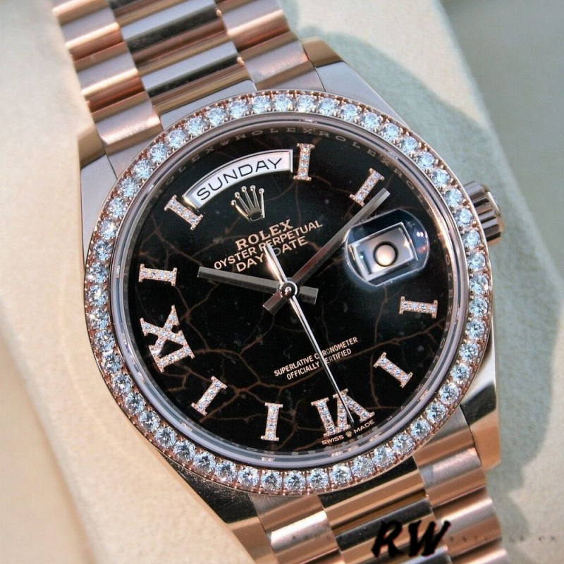 Rolex Day-Date 128345RBR Eisenkiesel dial Everose Gold 36MM Unisex Replica Watch