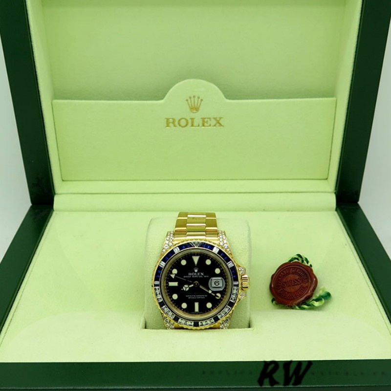 Rolex GMT-Master II 116758 Diamond Black Dial 40mm Mens Replica Watch