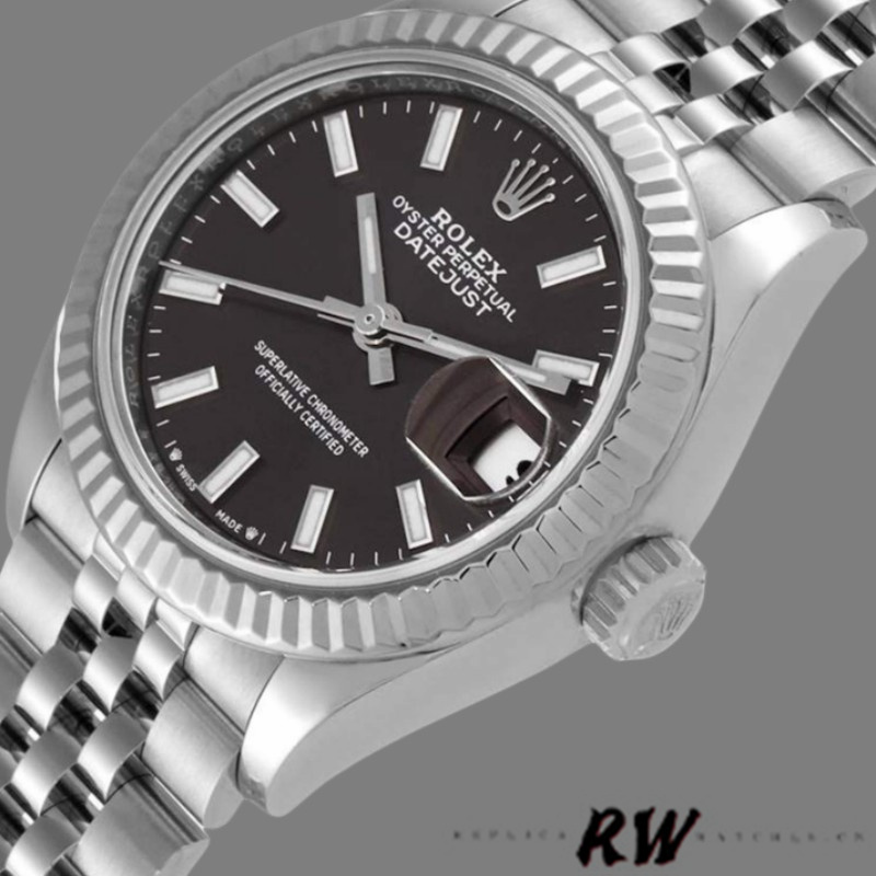 Rolex Datejust 279174 Stainless Steel Dark Grey Index Dial 28mm Lady Replica Watch