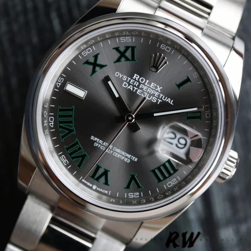 Rolex Datejust 126200 Stainless Steel Grey Wimbledon dial 36MM Unisex Replica Watch