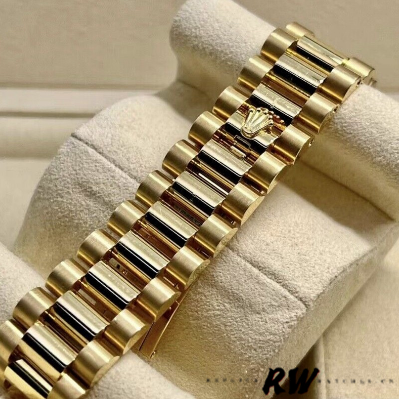 Rolex Day-Date 118208 Yellow Gold Blue Diamond Dial 36mm Unisex Replica Watch