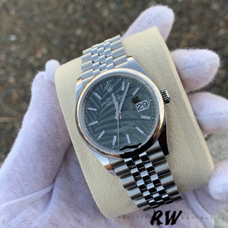 Rolex Datejust 126200 Olive Green Palm Motif Dial 36MM Unisex Replica Watch