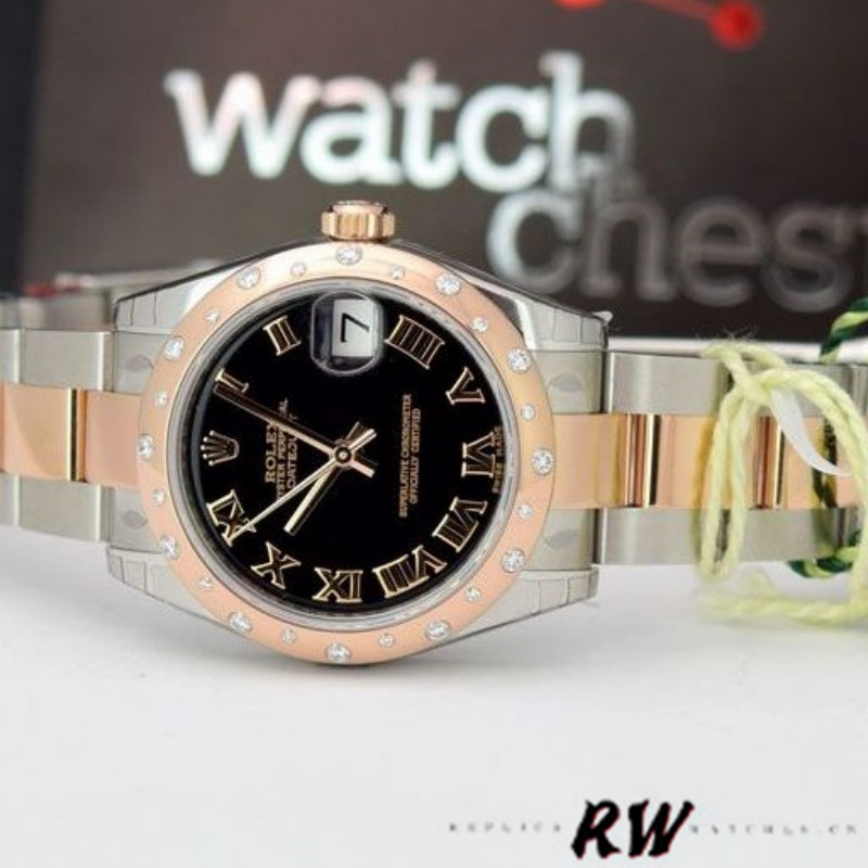 Rolex Datejust 178341 Black Roman Numerals Dial 31MM Lady Replica Watch