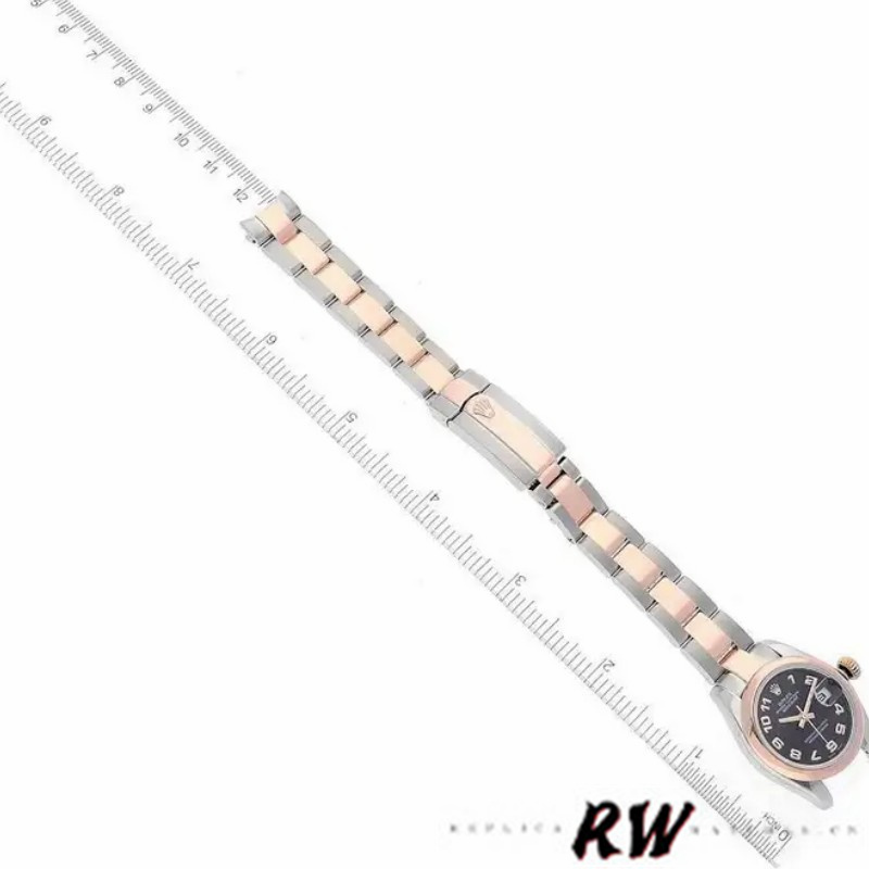 Rolex Datejust 179161 Stainless Steel and Everose Gold Concentric Circle Black Dial 26MM Lady Replica Watch