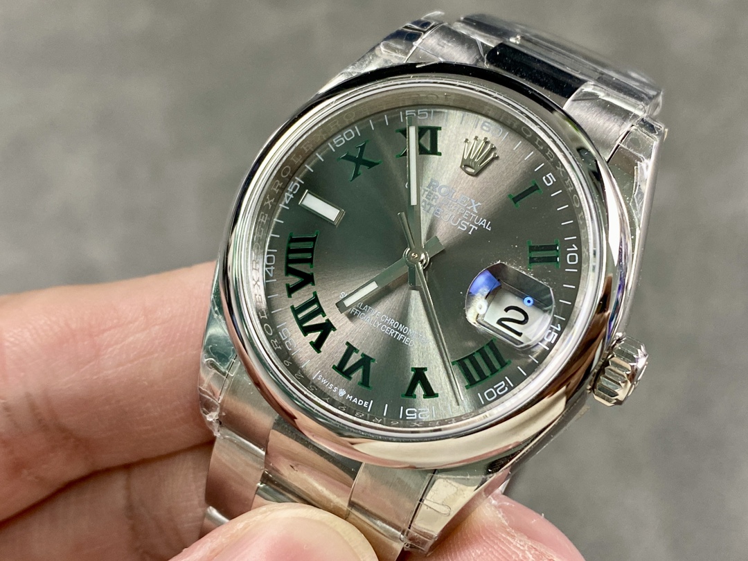 Rolex Datejust 126200 Stainless Steel Grey Wimbledon dial 36MM Unisex Replica Watch
