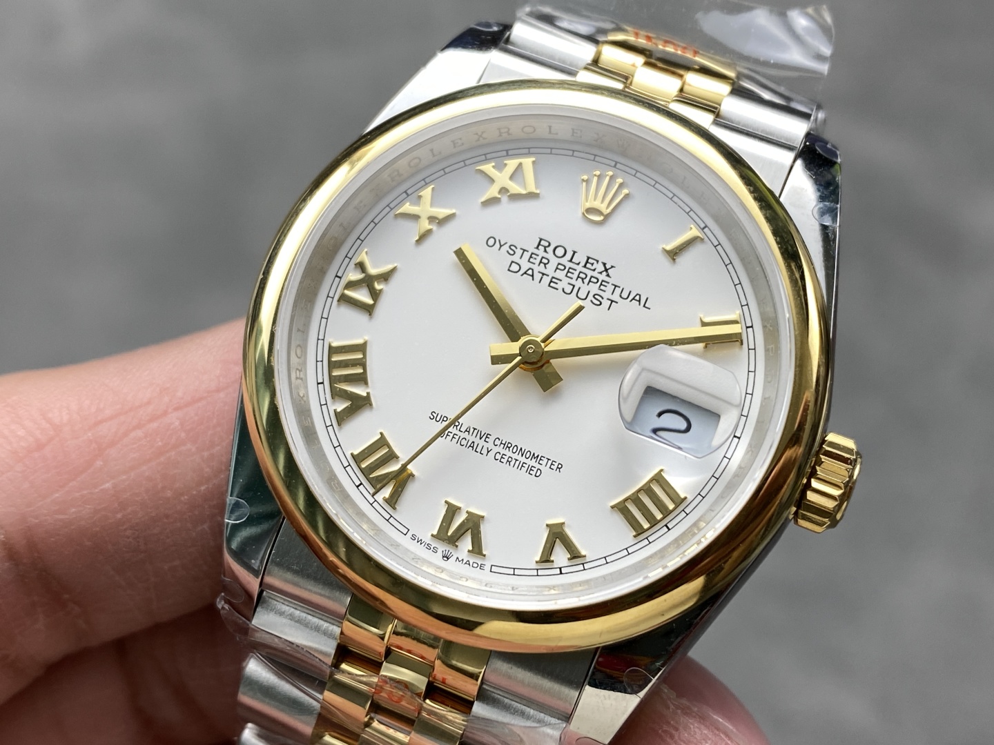 Rolex Datejust 31 Stainless Steel and Yellow Gold White Roman Dial M278243 0002 Women's Watch