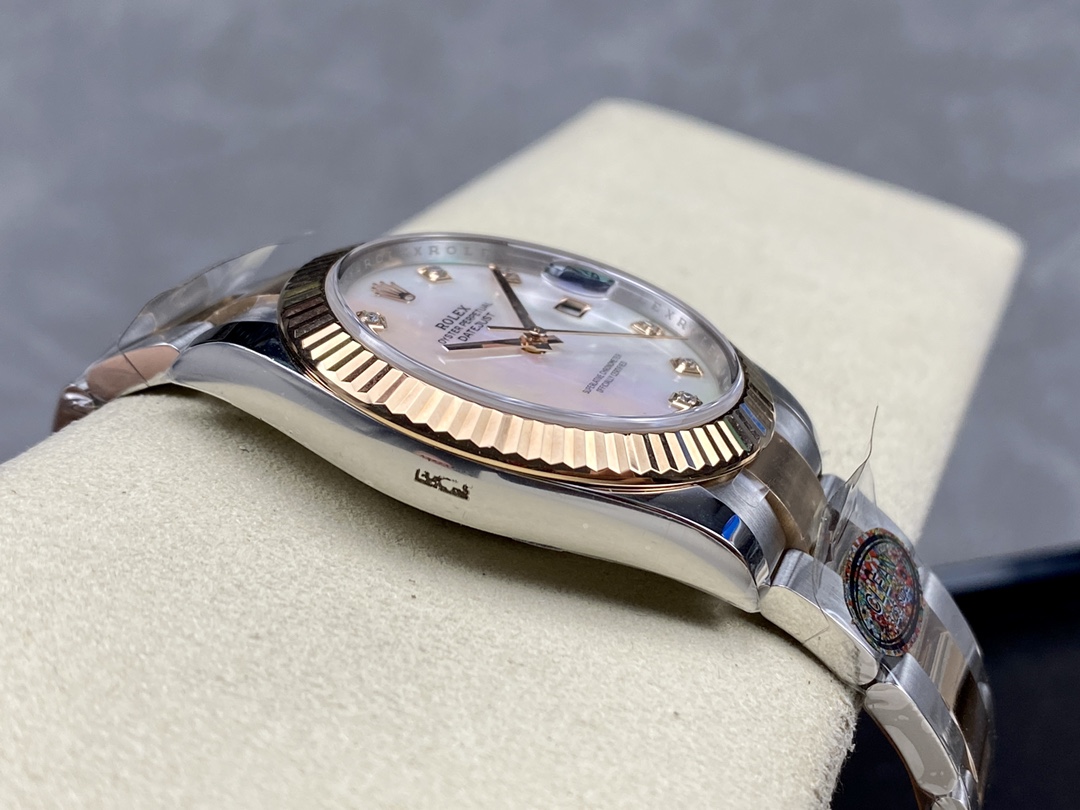 Rolex Datejust 41mm Steel and Yellow Gold 126333 0017 White Mop Diamond Oyster