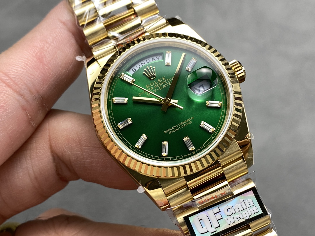 Rolex Day Date 36 Yellow Gold Automatic Green Diamond Dial M128238 0130