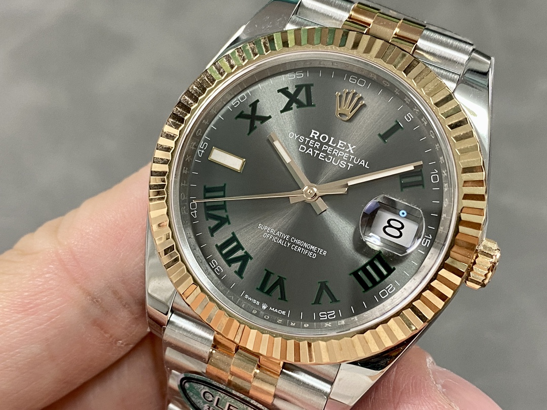 Rolex Datejust 41 Everose Gold Oystersteel Grey Dial m126331 0016
