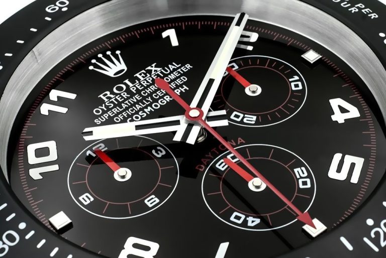 Rolex Daytona Black & Red Wall Clock