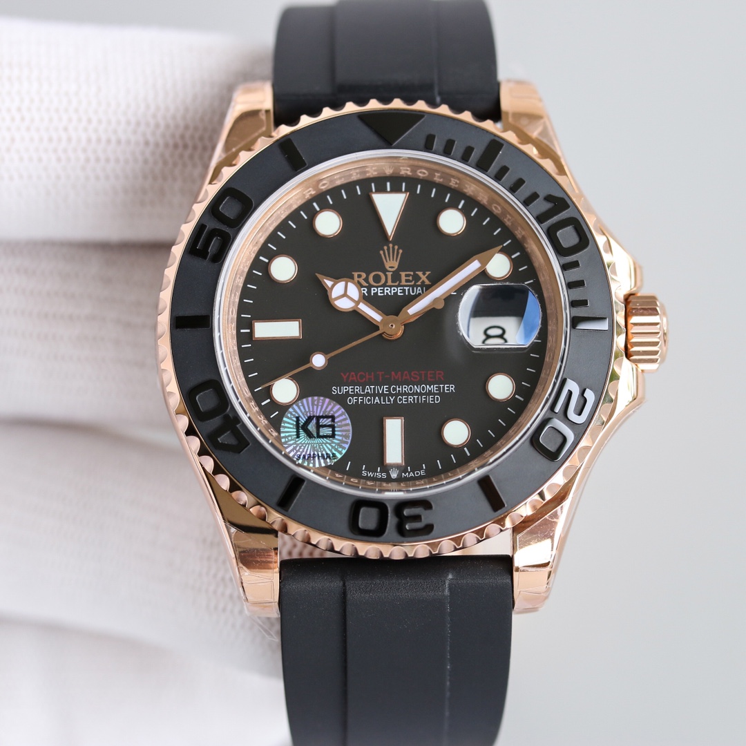 Rolex Yacht-Master 116655 Everose Gold Black Dial 40mm Mens replica Watch