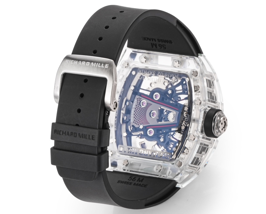 Richard Mille RM38-02 Tourbillon Movement Edition Crystal Black Rubber Strap