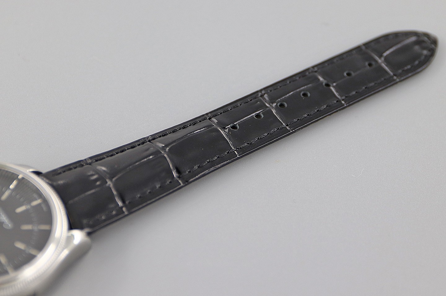 Rolex Cellini Date 50519 Black Leather Black Dial 39mm Mens Replica Watch