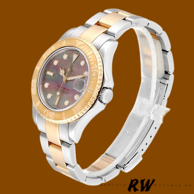Rolex Yacht-Master 168623 Steel Yellow Gold Black MOP Dial 35MM Unisex Replica Watch