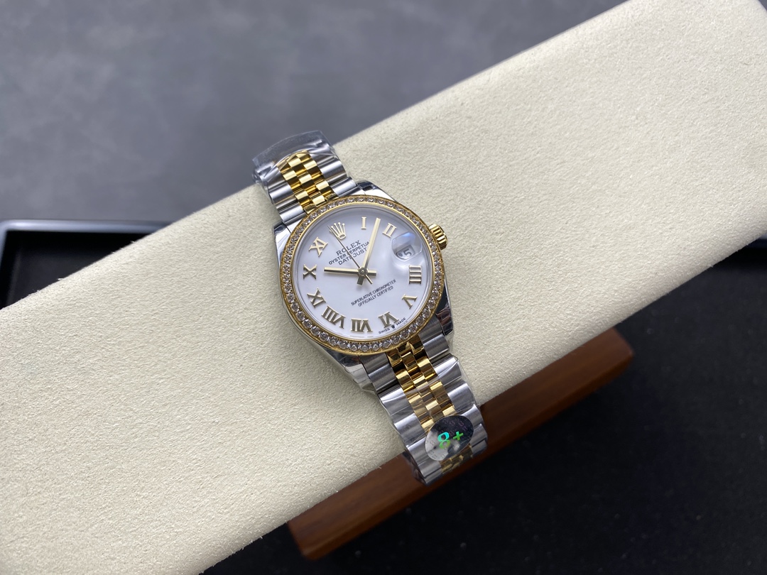 Rolex Datejust 31mm Stainless Steel and Yellow Gold 278383rbr 0002 White Roman Jubilee