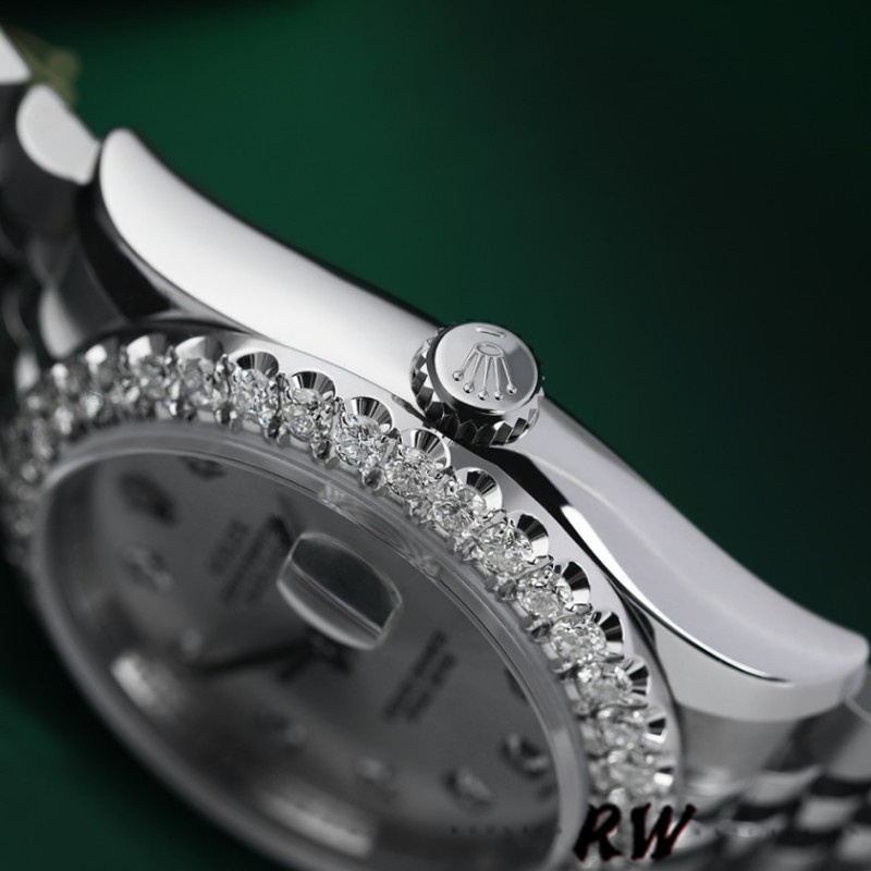 Rolex Datejust 116244 Silver Dial Diamonds 36mm Lady Replica Watch