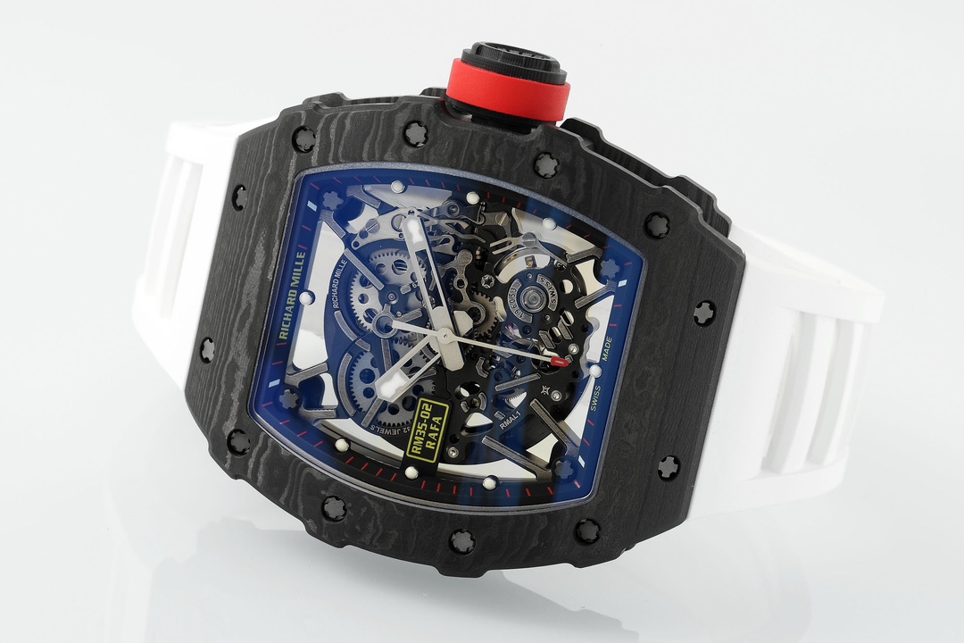 Richard Mille RM 035-02 Rafael Nadal NTPT Carbon on White Rubber Strap