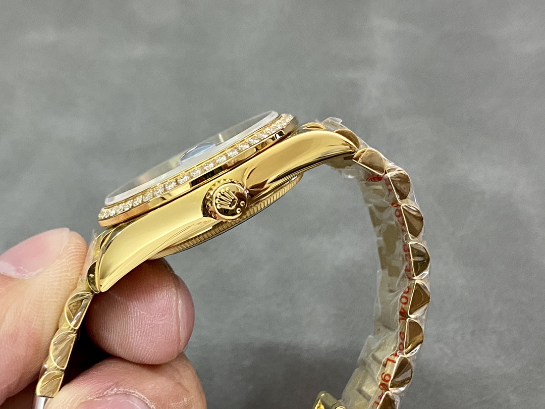 Rolex Day-Date 128348RBR Turquoise Diamond Dial Yellow Gold 36MM Unisex Replica Watch