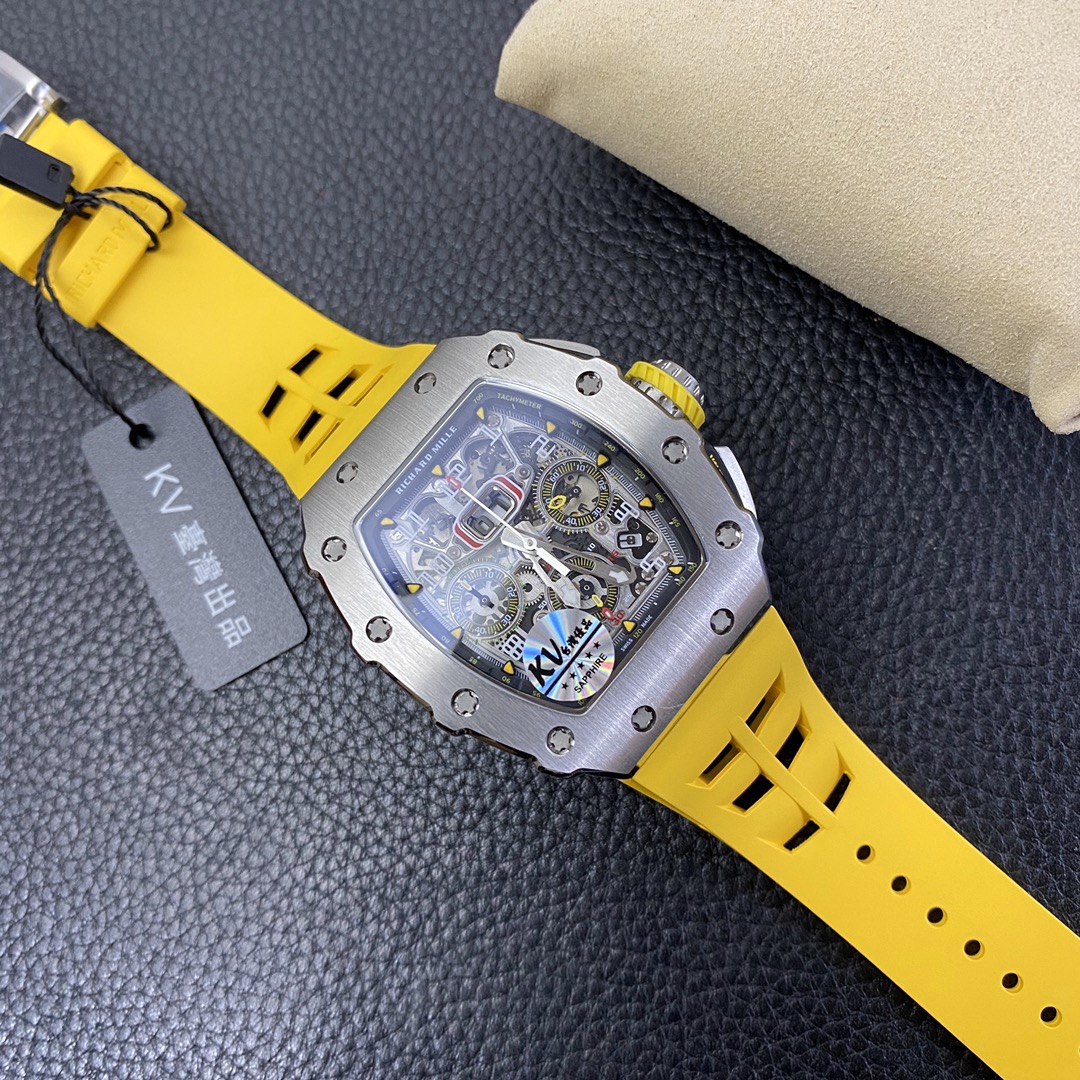 Richard Mille RM 11 03 Titanium Skeleton Dial Yellow Strap