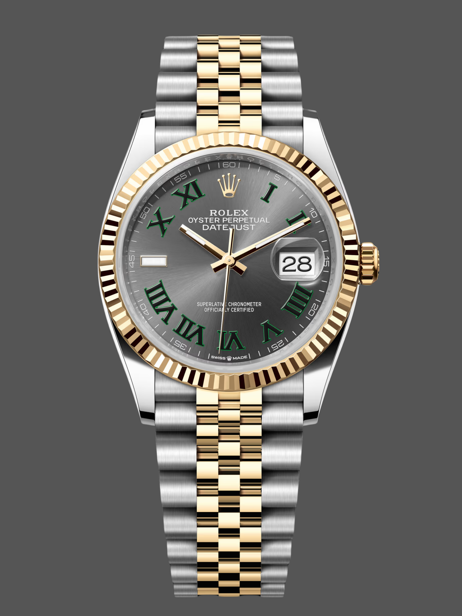 Rolex Datejust Two-Tone Steel Yellow Gold Fluted Bezel m126233 0035 36mm Unisex Replica Watch