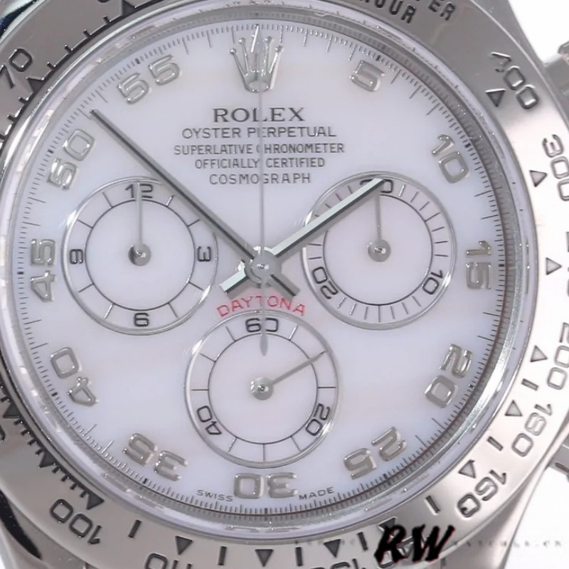 Rolex Daytona 116519 Mother of Pearl Arabic Dial 40mm Mens Replica Watch
