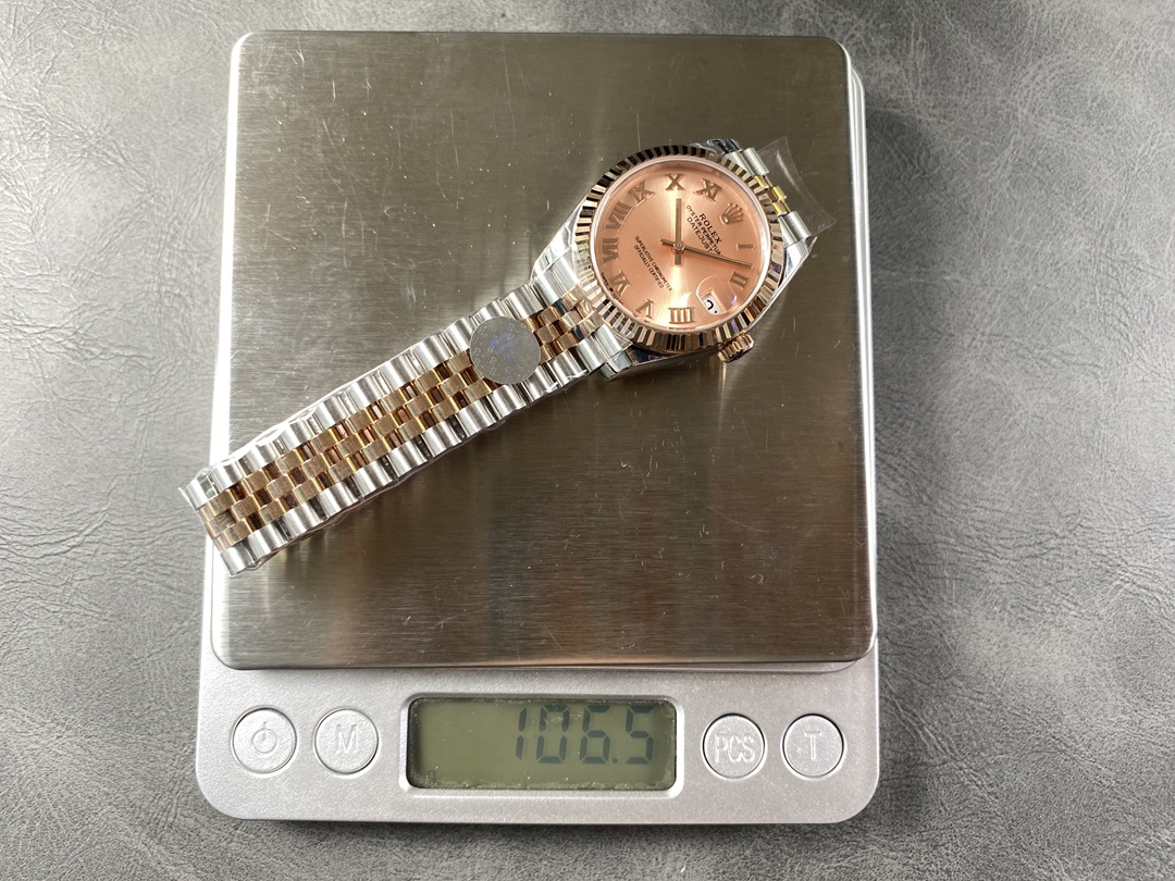 Rolex Datejust 278271 Sun Dust Roman Dial Two Tone Rose Gold Fluted Bezel Jubilee