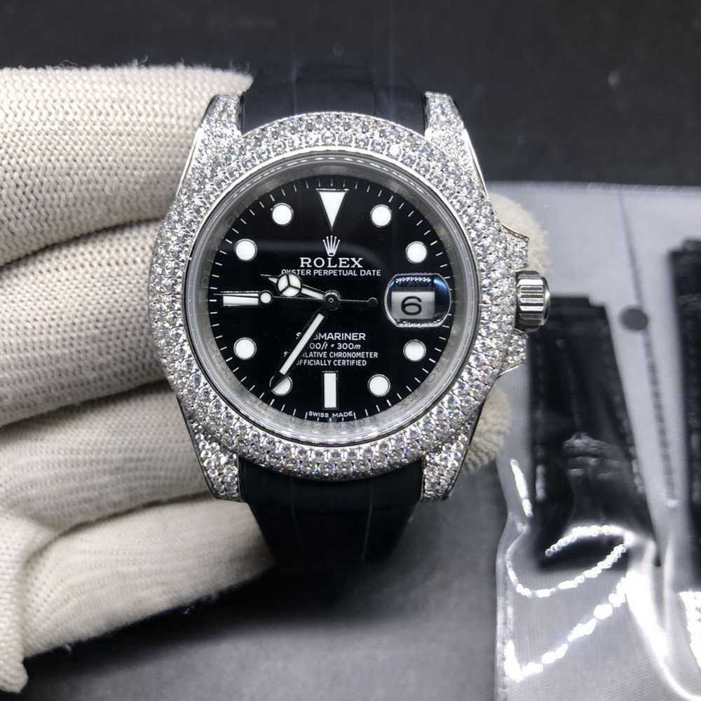 Rolex Submariner Diamond Case Black Dial 116610 40MM Men's Watch