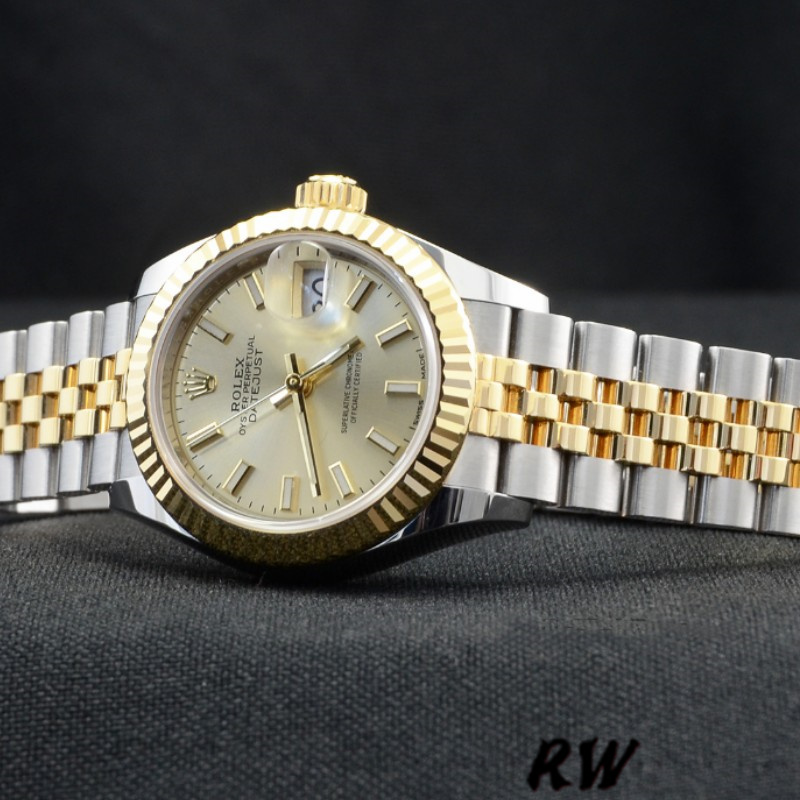 Rolex Datejust 279173 Champagne Index Dial Fluted Bezel 28mm Lady Replica Watch