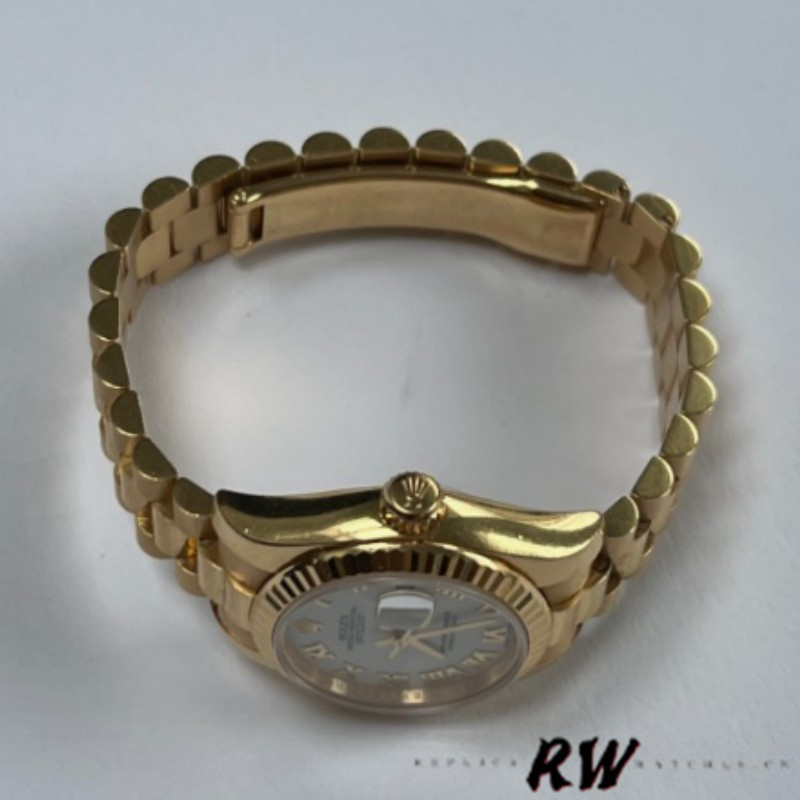 Rolex Datejust 179178 White Roman Dial Dial Yellow Gold 26MM Lady Replica Watch
