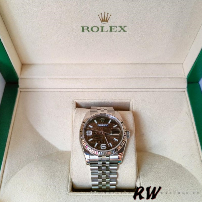 Rolex Datejust 116234 Stainless Steel Case Bronze Dial 36mm Unisex Replica Watch