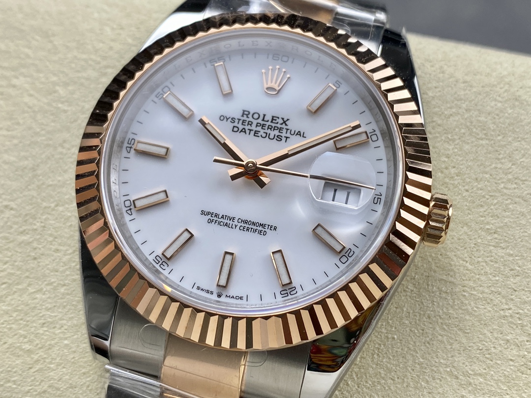Rolex Datejust Stainless Steel and Rose Gold m126231 0018 White Index Oyster