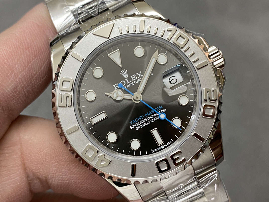 Rolex Yacht-Master 37 Automatic Slate Grey Dial Platinum Bezel Steel M268622 0002 Women's Watch