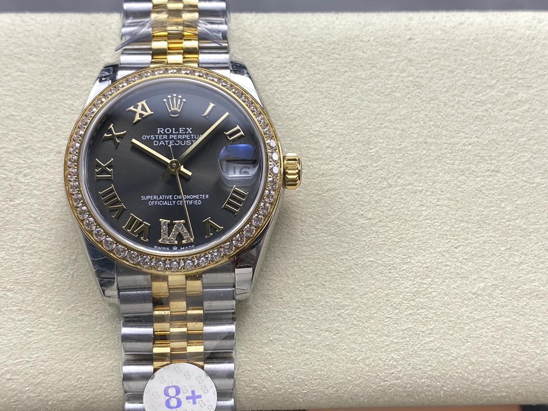 Rolex Datejust 31mm Stainless Steel and Yellow Gold 278383RBR 0018 Grey VI Roman Jubilee