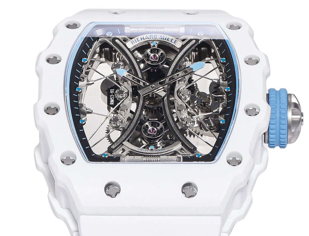 Richard Mille RM053-01 Pablo MacDonough Skeleton Dial White Rubber Strap