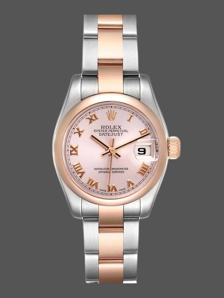 Rolex Datejust 179161 Stainless Steel and Everose Gold Pink Roman Dial 26MM Lady Replica Watch